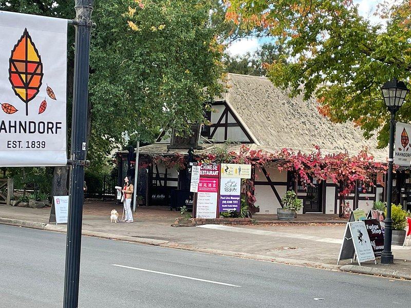 The Hahndorf sign, established 1839, on the village main street
